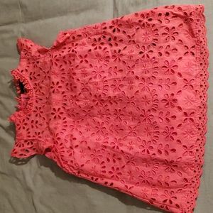 J. Crew Cap Sleeve Hot Pink Eyelet blouse